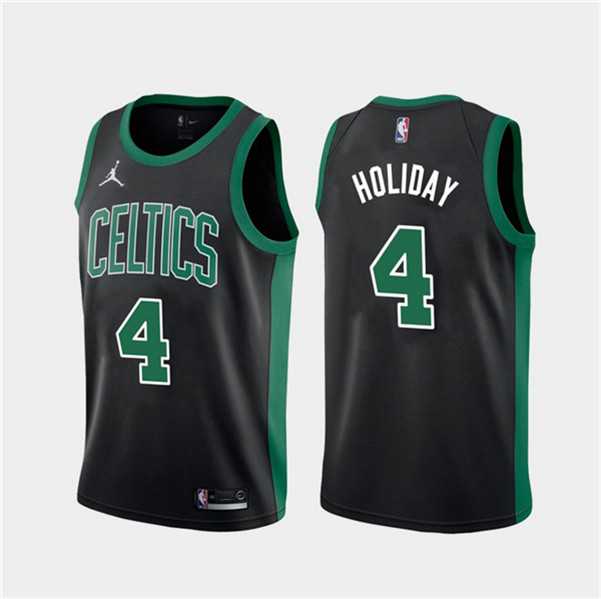 Men's Boston Celtics #4 Jrue Holiday Black 2023 Association Edition Stitched Basketball Jersey Dzhi